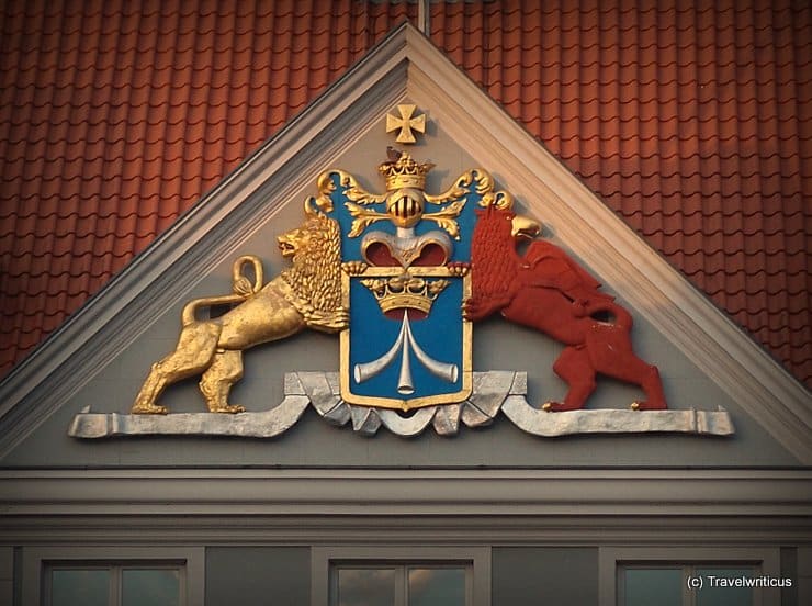 Schwedisch-Pommersches Wappen am Commandantenhus in Stralsund