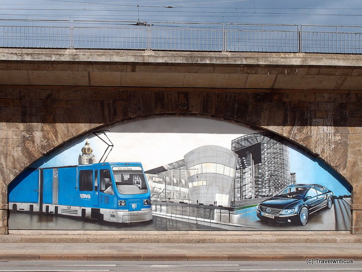 Wandbild einer CarGoTram in Dresden