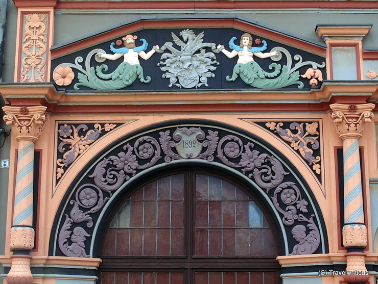 Detail am Cranachhaus in Weimar, Deutschland